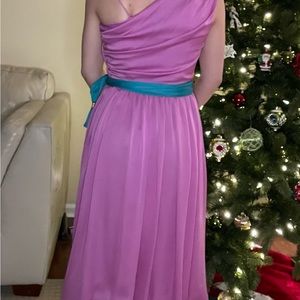 Vintage ILGWU one shoulder dress knee length with harem skirt